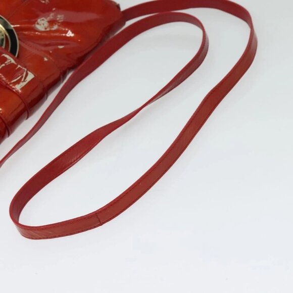 BVLGARI Shoulder Bag Enamel Red Gold Auth 124694 - Picture 8 of 16